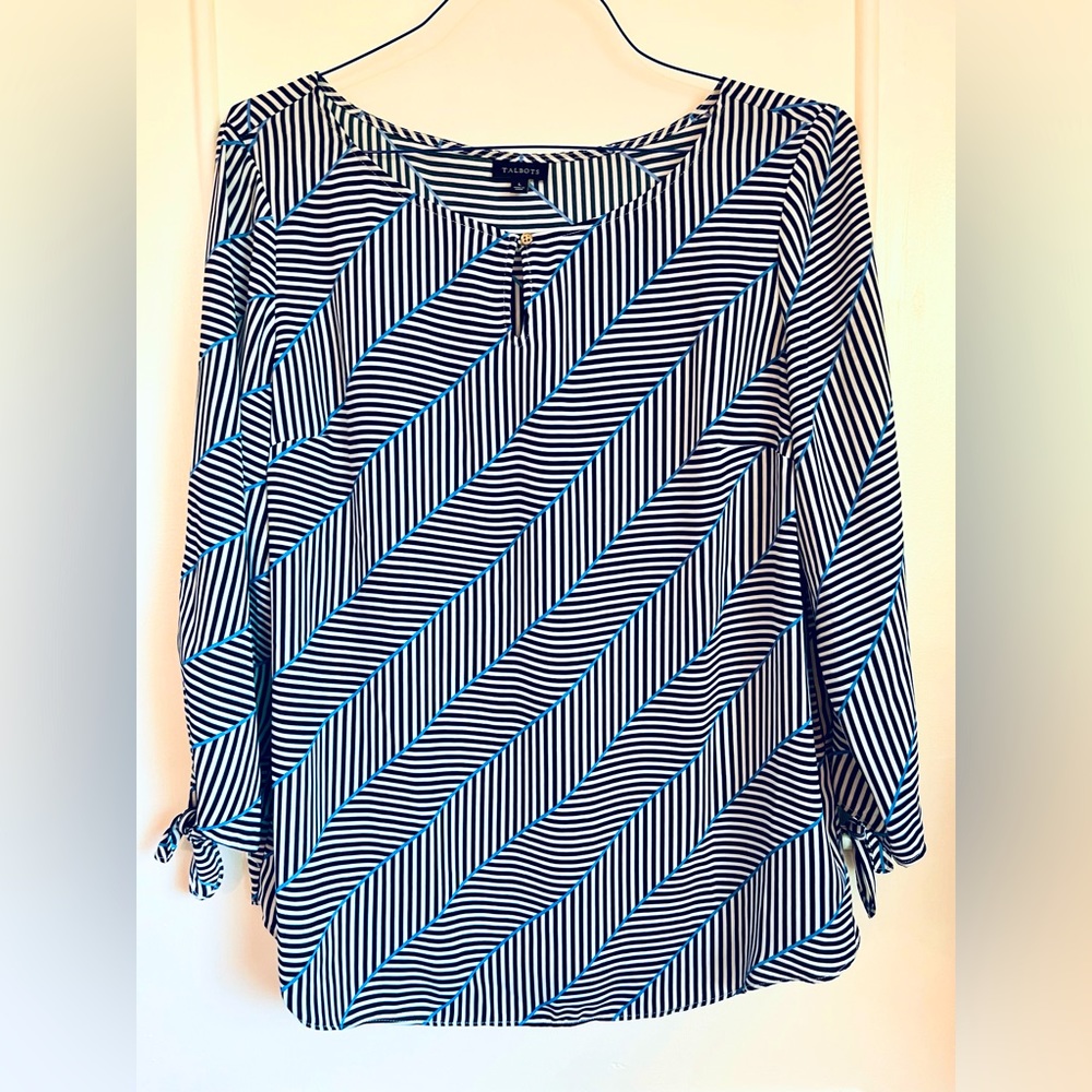 Talbots Geometric Blouse Top